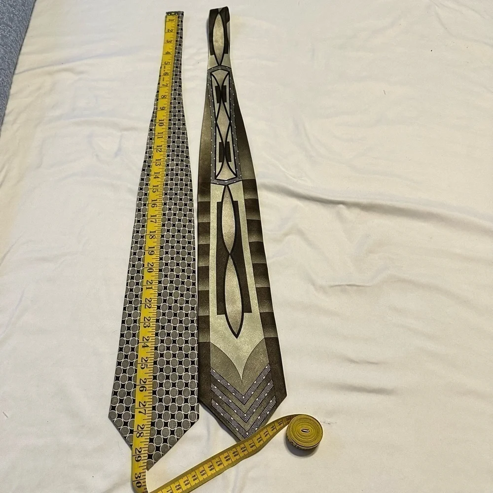 Two Vintage Tie Bundle Tongue Tied 100% Silk Jean Claude Vidal 100% Polyester